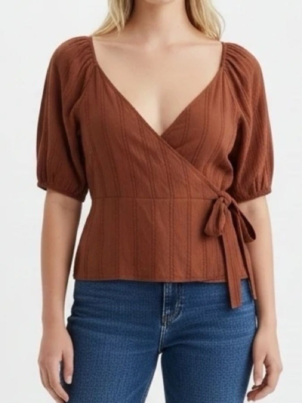 Old Navy NWT Burnt Orange Wrap Top